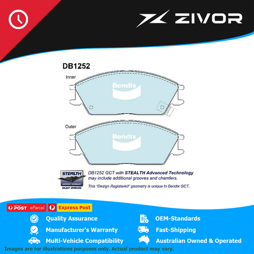 Genuine BENDIX Brake Pads Front For Hyundai Accent Excel Getz S Coupe #DB1252GCT