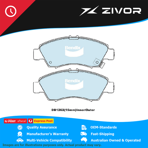 New Genuine BENDIX Brake Pads Front For Honda Civic Jazz #DB1262GCT