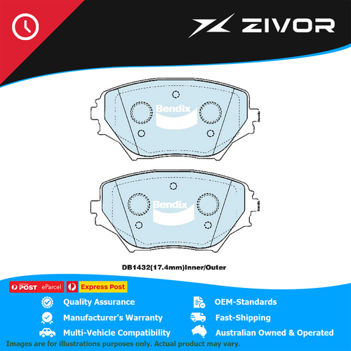 New Genuine BENDIX Brake Pads Front For Toyota RAV4 #DB1432GCT