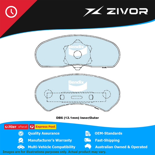 New Genuine BENDIX Brake Pads Front For Toyota Crown #DB6GCT