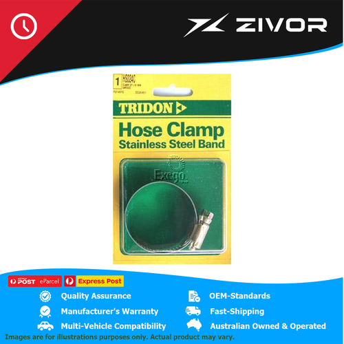 New Genuine TRIDON Hose Clamp 27-51mm Stainless Steel Perforated Band #HS024C
