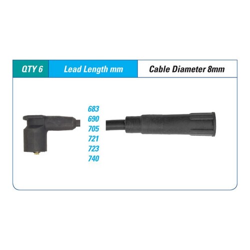 New ICON SERIES Ignition Lead Set For Ford Fairlane Fairmont LTD #ILS-010M