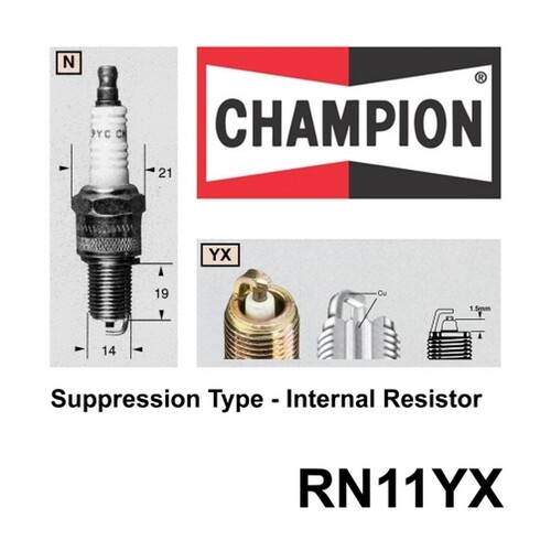 CHAMPION Performance Driven Quality Copper Plus Spark Plug For Toyota #RN11YX