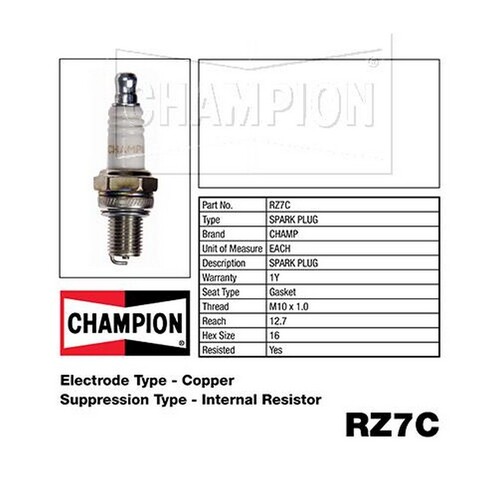 New CHAMPION Performance Driven Quality Small Engine Spark Plug #RZ7C