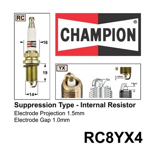 New CHAMPION Performance Driven Quality Gold Plus Spark Plug For Suzuki #RC8YX4