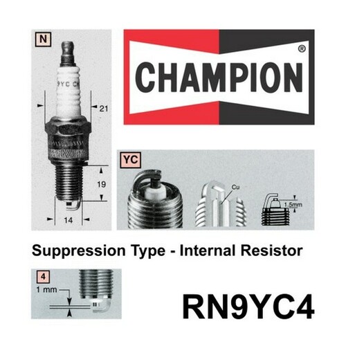 CHAMPION Performance Driven Quality Copper Plus Spark Plug For Subaru #RN9YC4