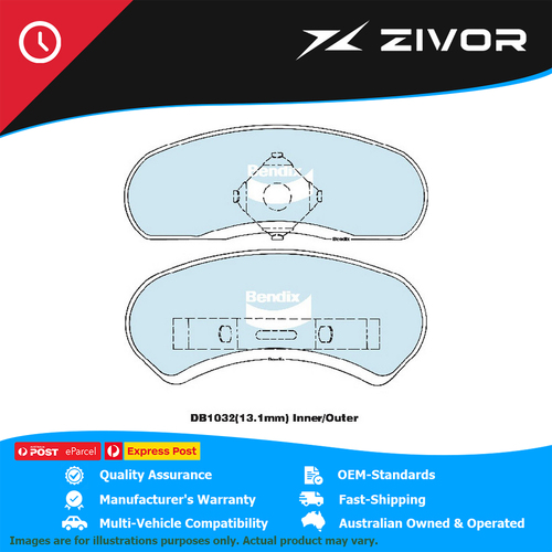 New BENDIX Brake Pads - Rear For HOLDEN EARLY HOLDEN HZ STATESMAN #DB1032GCT