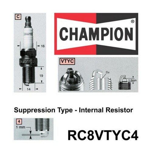 New CHAMPION Perf. Driven Quality Copper Plus Spark Plug For Holden #RC8VTYC4