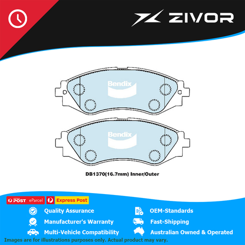 New BENDIX Brake Pads - Front For DAEWOO NUBIRA 486E #DB1370GCT