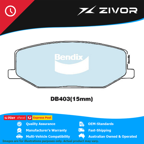 New BENDIX General CT Brake Pads - Front For HOLDEN DROVER #DB403GCT