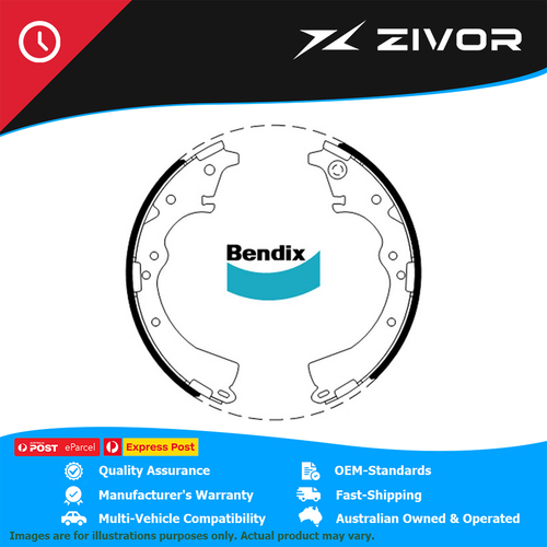 New BENDIX OD 254mm Brake Shoe - Rear For TOYOTA HILUX GUN122R #BS1768