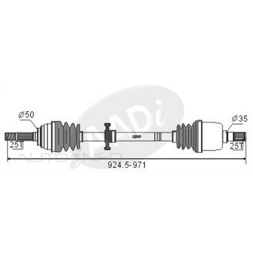 New Genuine PROTEX Drive Shaft - Transverse/cv Shaft #CVS.651BW