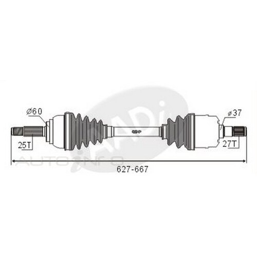 New Genuine PROTEX Drive Shaft - Transverse/cv Shaft #CVS.670BBW