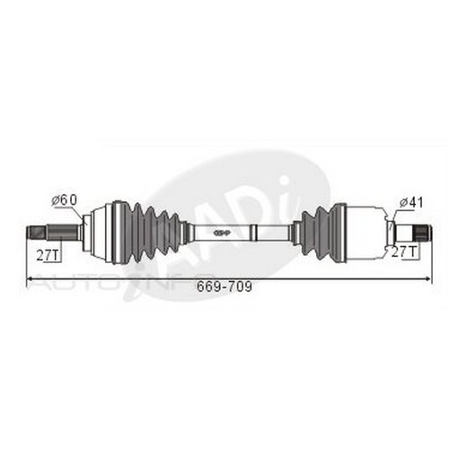 New Genuine PROTEX Drive Shaft - Transverse/cv Shaft #CVS.671BW