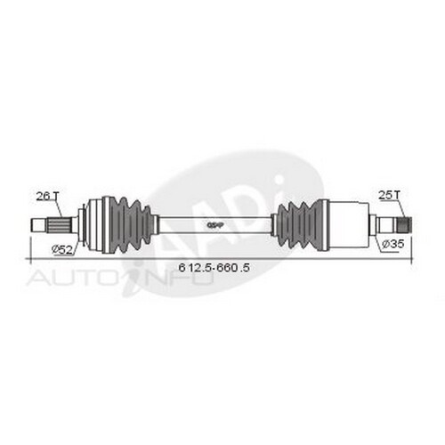 New Genuine PROTEX Drive Shaft - Transverse/cv Shaft #CVS.HO01BW