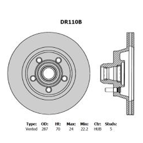New Genuine PROTEX Rotor - Front #DR110B