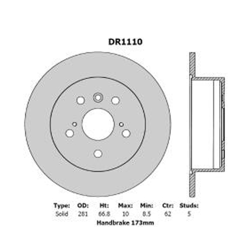 New Genuine PROTEX Disc Rotor #DR1110