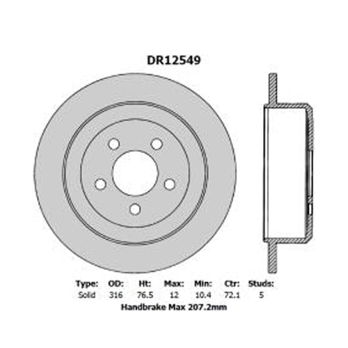 New Genuine PROTEX Ultra Rotor - Rear #DR12549