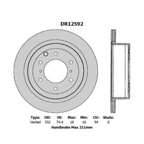 New Genuine PROTEX Ultra Rotor - Rear #DR12592