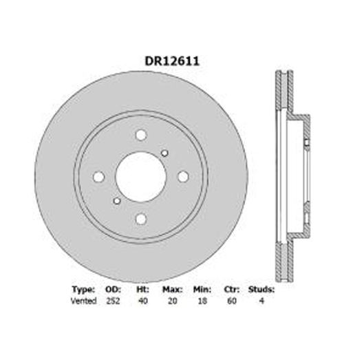New Genuine PROTEX Rotor - Front #DR12611