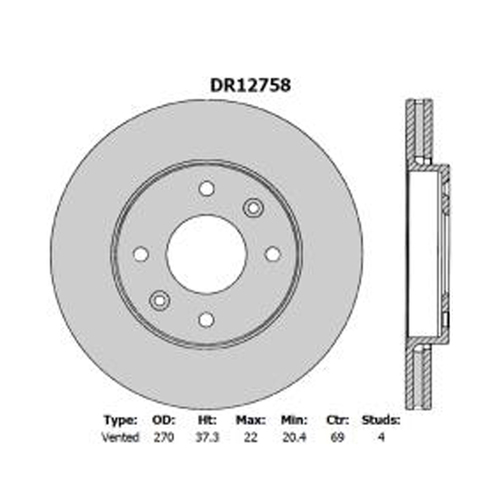 New Genuine PROTEX Rotor - Front #DR12758