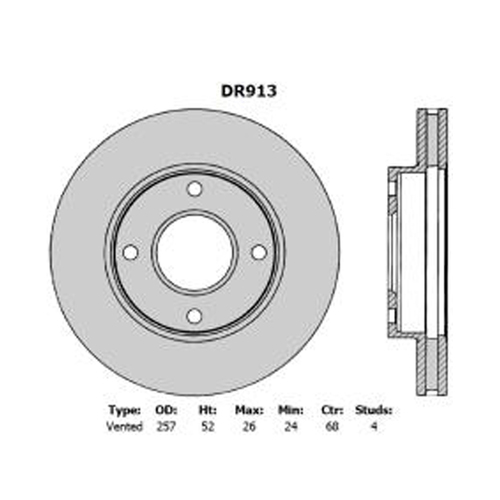 New Genuine PROTEX Rotor - Front #DR913