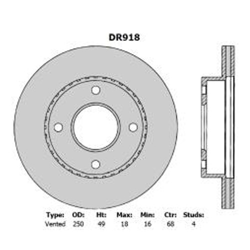 New Genuine PROTEX Rotor - Front #DR918