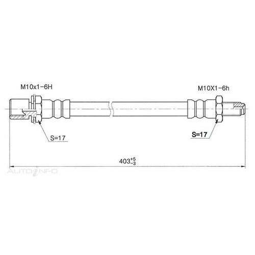 New Genuine PROTEX Brake Hose - Rear #H1728