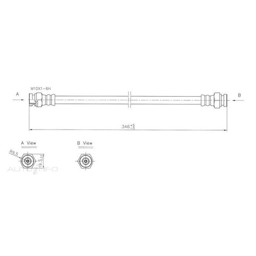 New Genuine PROTEX Brake Hydraulic Hose - Front #H1755