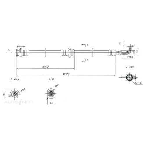 New Genuine PROTEX Hydraulic Hose - Front #H1789