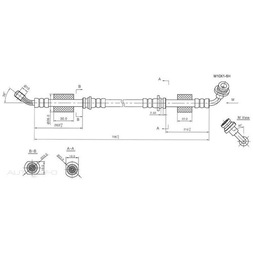 New Genuine PROTEX Hydraulic Hose - Front #H1796