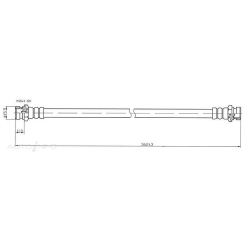 New Genuine PROTEX Hydraulic Hose - Rear #H1812
