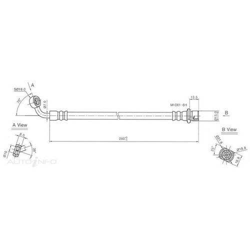 New Genuine PROTEX Brake Hydraulic Hose - Rear #H3208