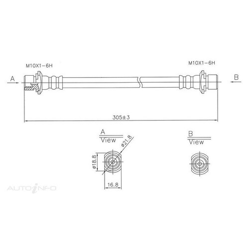 New Genuine PROTEX Hydraulic Hose - Rear #H3314