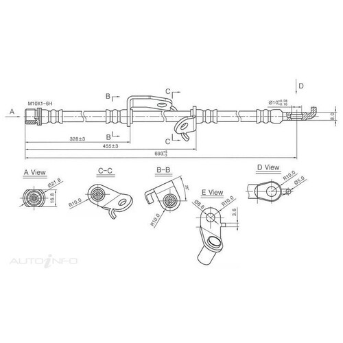 New Genuine PROTEX Hydraulic Hose - Front #H3458