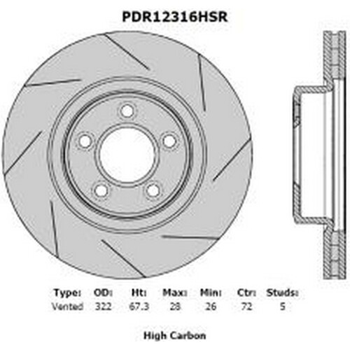 New Genuine PROTEX Rotor - Front #PDR12316HSR