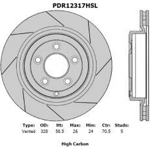 New Genuine PROTEX Rotor - Rear Left #PDR12317HSL