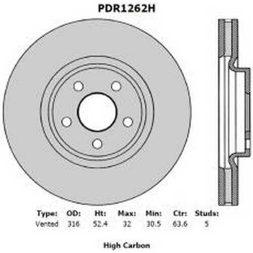 New Genuine PROTEX Disc Rotor #PDR1262H