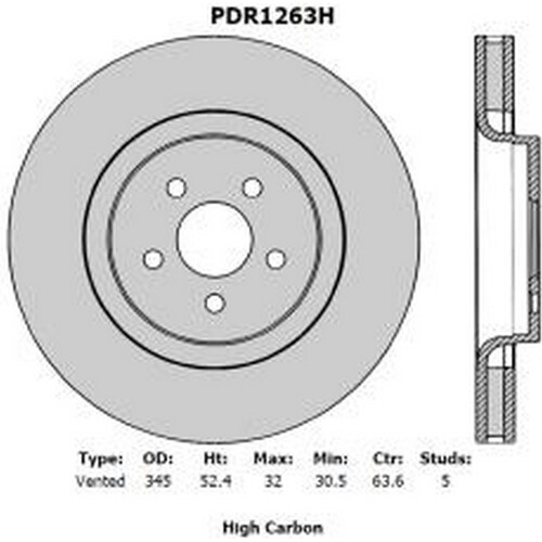 New Genuine PROTEX Disc Rotor #PDR1263H
