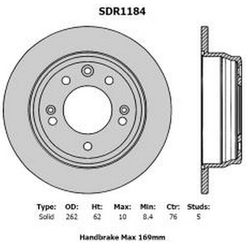 New Genuine PROTEX Disc Rotor #SDR1184