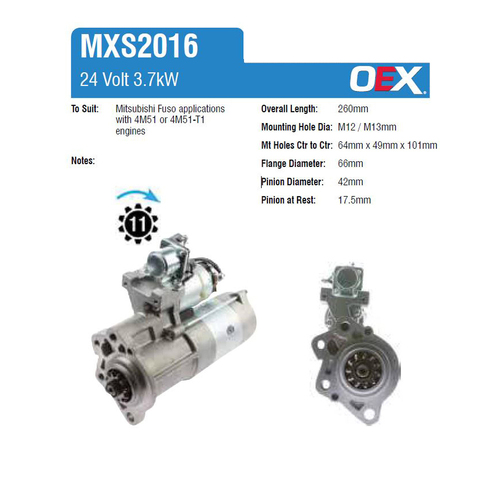 New Genuine OEX Starter Motor  #MXS2016