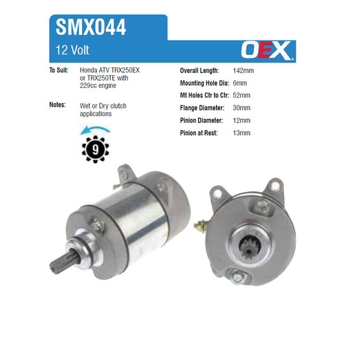 New Genuine OEX Starter Motor #SMX044