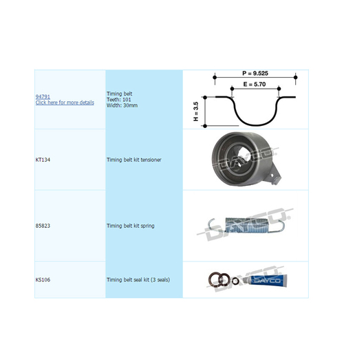 New Genuine DAYCO Timing Belt Kit #KTBA193